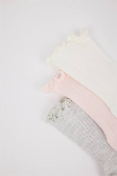 Baby Girl Non Slip Sock 3 Piece Cotton Long Socks