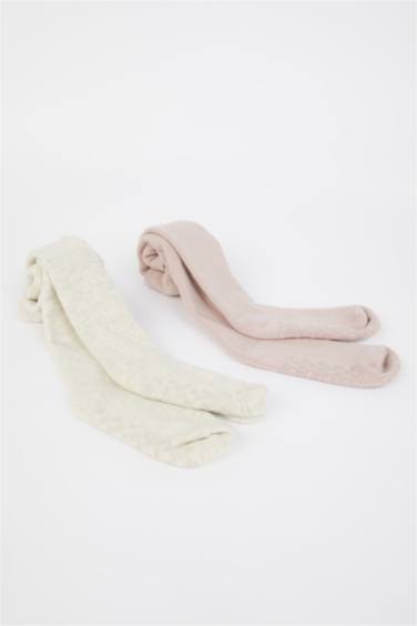 جوارب كيلون بناتي قطن - قطعتين