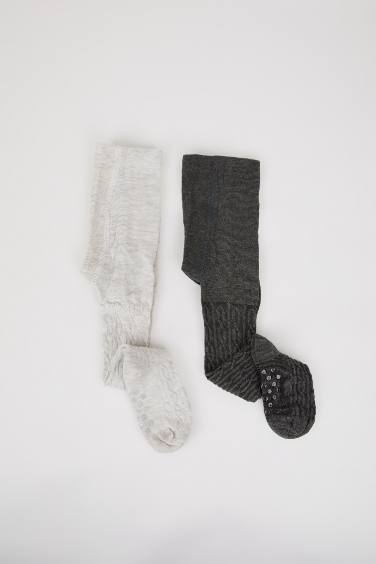 جوارب كيلون بناتي قطن - قطعتين