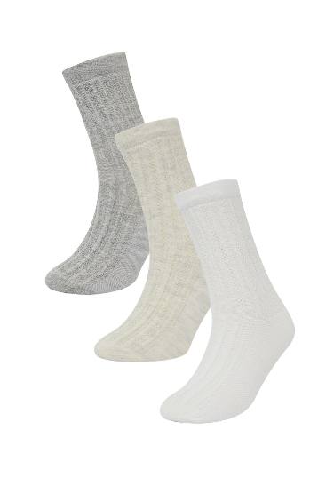 Baby Girl Non Slip Sock 3 Piece Cotton Long Socks