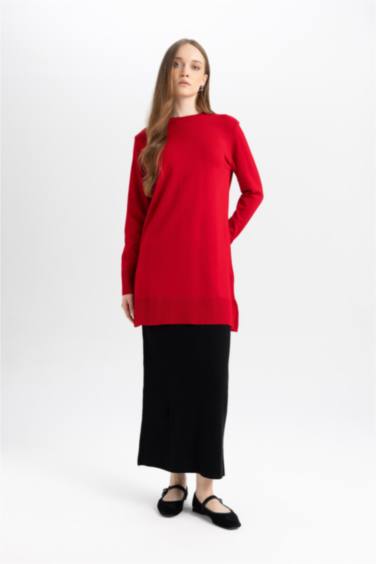 Regular Fit Flexible Waist Basic Black Maxi Skirt