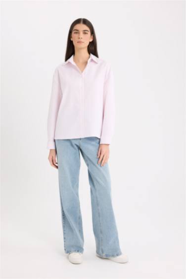 Chemise Oversize en Oxford rayée à manches longues