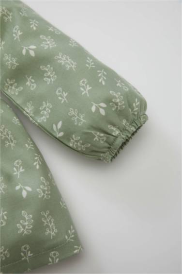 Girl Floral Long Sleeve Twill Dress