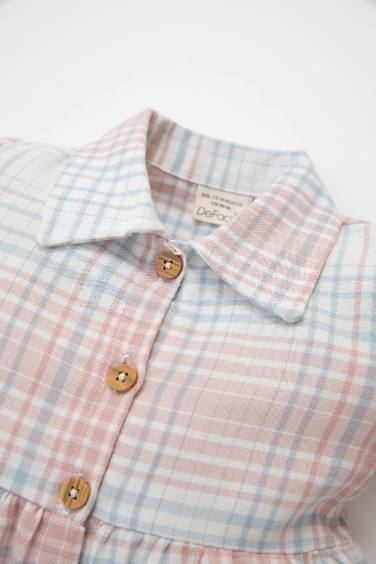 Baby Girl Plaid Patterned Long Sleeve Flannel Dress