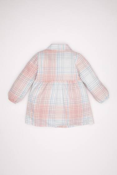 Baby Girl Plaid Patterned Long Sleeve Flannel Dress
