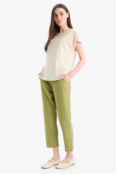 Elastic Waist Straight Leg Basic Joggers