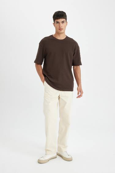 Relax Fit Crew Neck Cotton Short Sleeve Basic T-Shirt