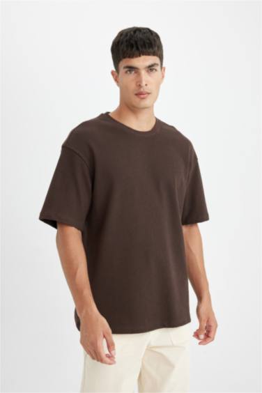 Relax Fit Crew Neck Cotton Short Sleeve Basic T-Shirt