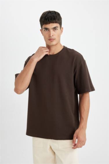 Relax Fit Crew Neck Cotton Short Sleeve Basic T-Shirt