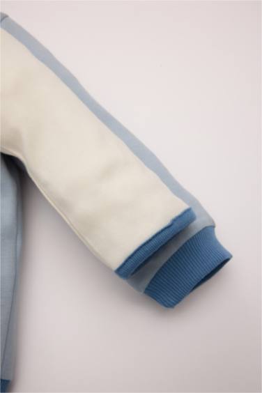 Erkek Bebek 3'lü Takım Zürafa Baskılı Uzun Kollu Tişört Kapüşonlu Sweatshirt Hırka Beli Lastikli Eşofman Altı