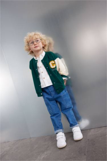 Baby Boy College Collar Bomber Jacket