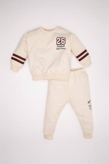 Boy Baby Printed Sweatshirt Sweatpants 2 Piece Set