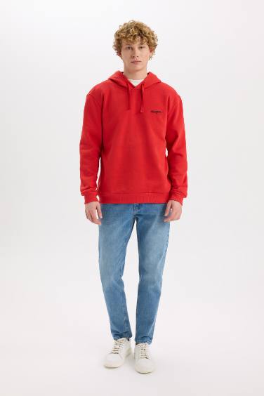 Regular Fit Kapüşonlu Atatürk Baskılı Sweatshirt