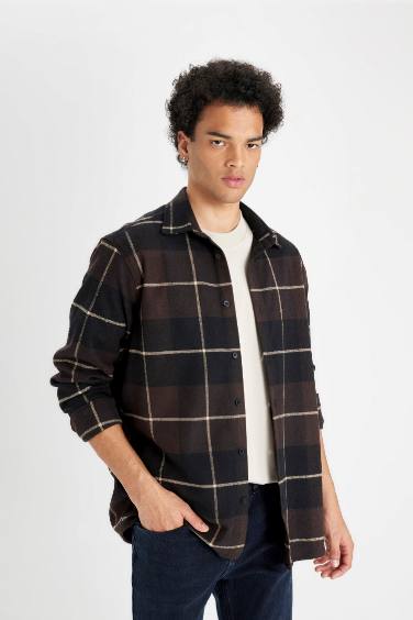 Regular Fit Plaid Long Sleeve Shirt