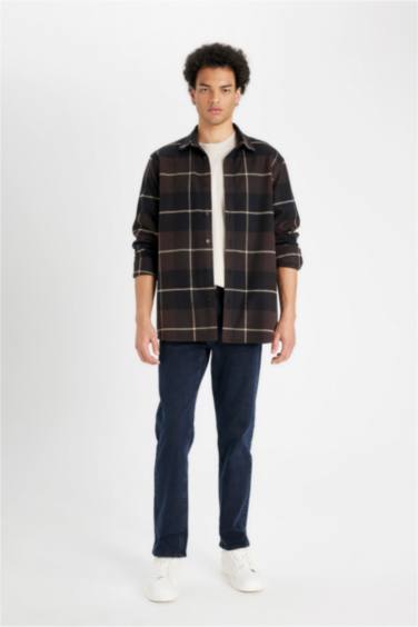 қалыпты пішім чек Ұзын жеңді көйлек