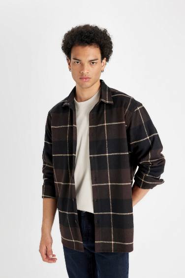 қалыпты пішім чек Ұзын жеңді көйлек