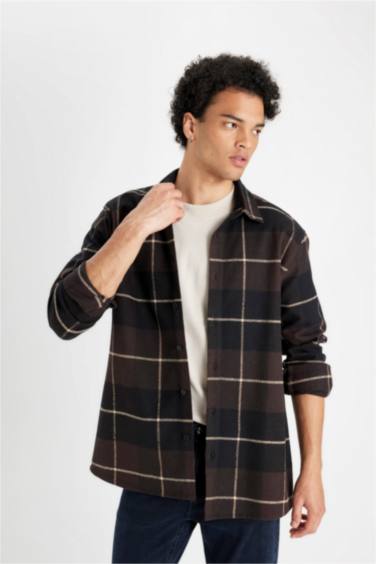 қалыпты пішім чек Ұзын жеңді көйлек