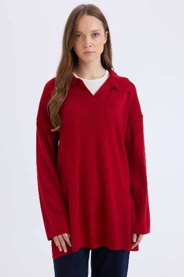 Regular Fit Polo Collar Tunic