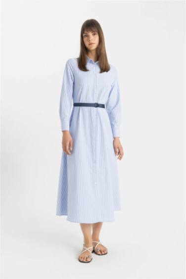 Shirt Collar Poplin Dress