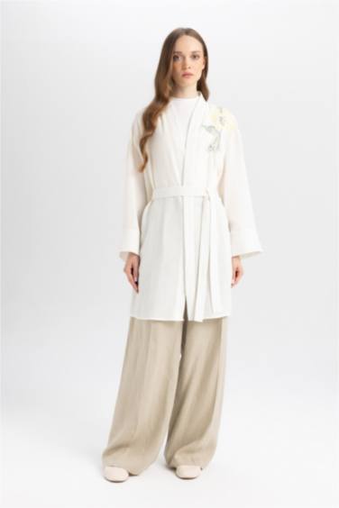 Relax Fit Crazy Collar Linen Blend Kimono