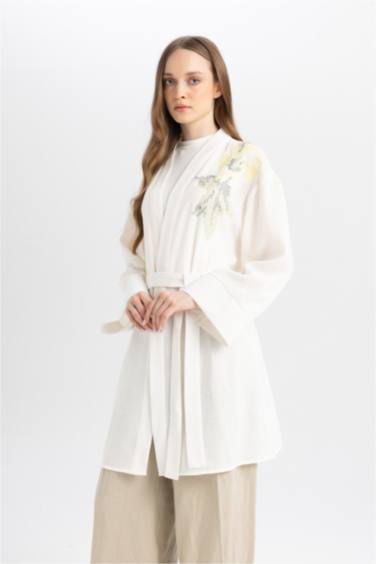 Relax Fit Crazy Collar Linen Blend Kimono