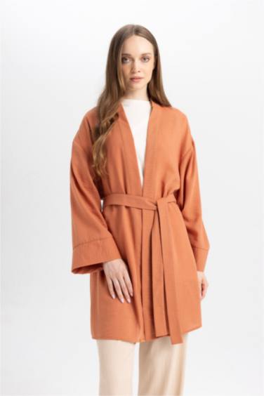 Relax Fit Crazy Collar Linen Blend Kimono