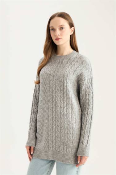 تونيك قصة عادية بياقة مستديرة