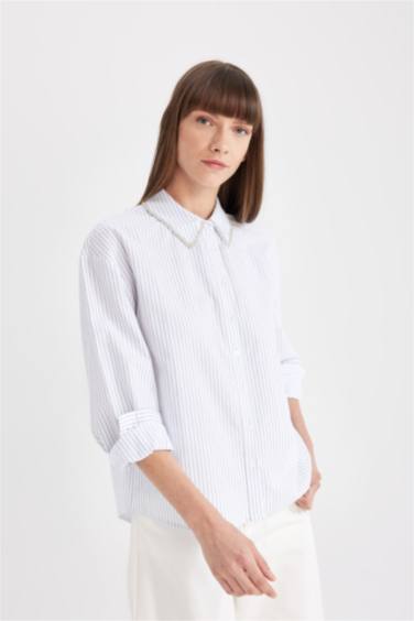 үлкен пішім Ұзын жеңді көйлек