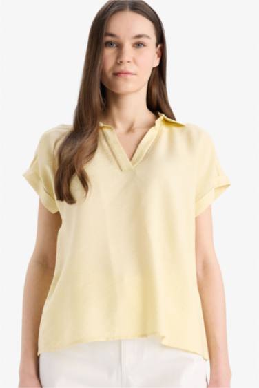 Regular Fit Shirt Collar Short Sleeve Shirt