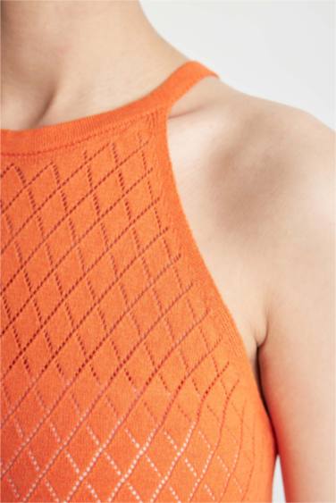 Regular Fit Halter Collar Dress