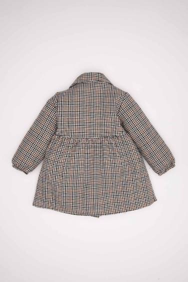 Regular Fit Plaid Long Sleeve Woven Dress