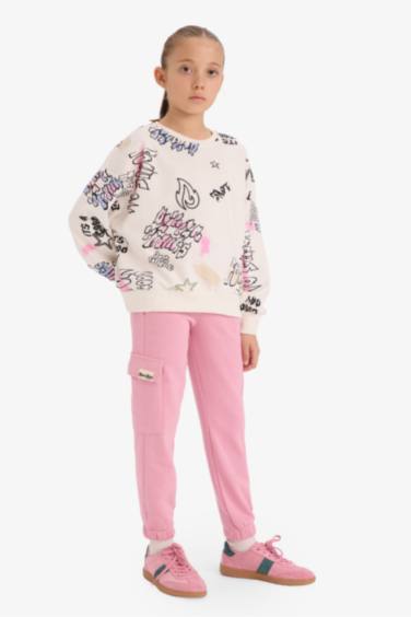 Kız Çocuk Kargo Cepli Beli Paçası Lastikli Jogger Eşofman Altı