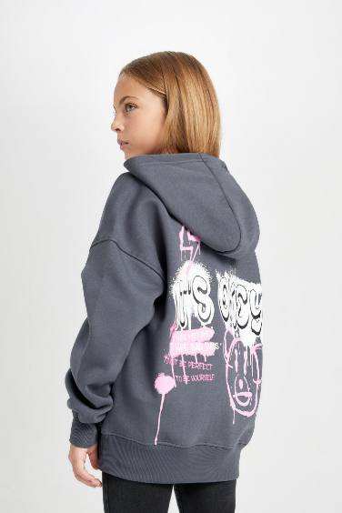 Girl Oversize Fit Hooded Sweatshirt