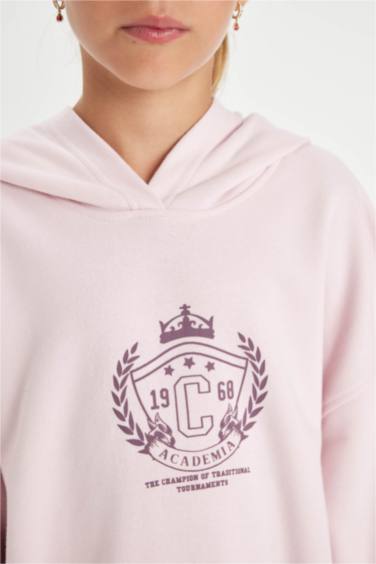 سويت شيرت بناتي تقيل مزخرف اوفر سايز