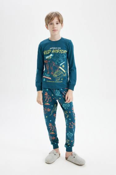 Boy Printed Long Sleeve 2 Piece Pajama Set