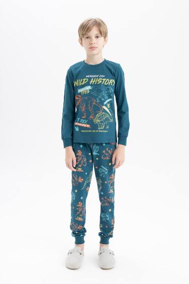 Boy Printed Long Sleeve 2 Piece Pajama Set