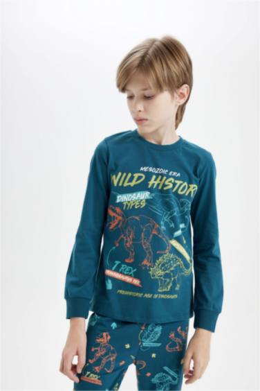 Boy Printed Long Sleeve 2 Piece Pajama Set