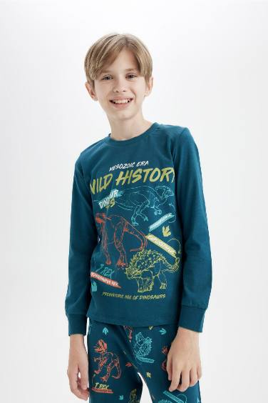 Boy Printed Long Sleeve 2 Piece Pajama Set