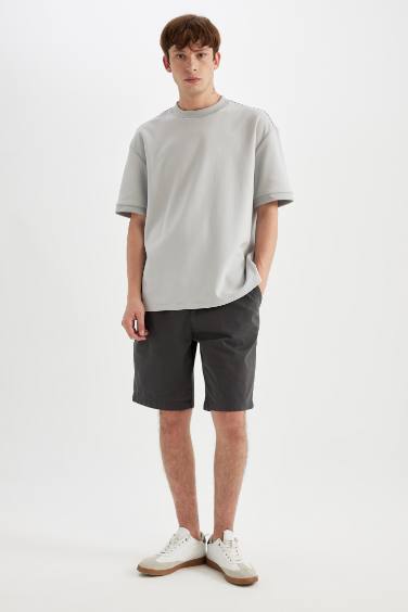 Regular Fit Gabardine Bermuda Shorts