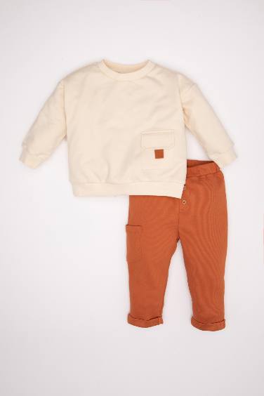 Ensemble Sweatshirt avec poches et pantalon à taille élastique pour bébé Garçon