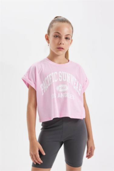 Girl Printed Short Sleeve T-Shirt Leggings 2 Piece Set