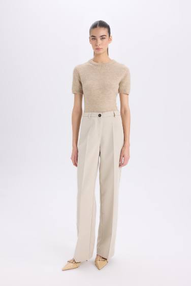 Wide Leg High Waist Standard Length Trousers