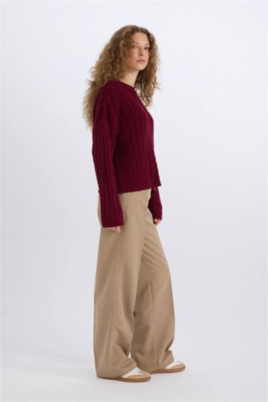 Wide Leg High Waist Standard Length Trousers