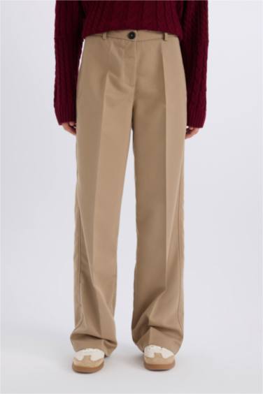 Wide Leg High Waist Standard Length Trousers