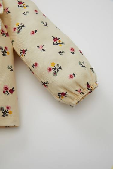 Baby Girl Crew Neck Twill Shirt