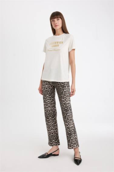 Regular Fit Crew Neck Printed Short Sleeve T-Shirt