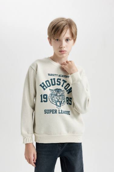 Boy Crew Neck Printed Sweatshirt