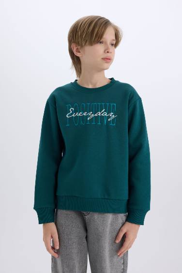 Boy Crew Neck Printed Sweatshirt
