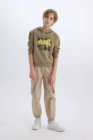 سويت شيرت اولادي تقيل قصة عادية بجيب