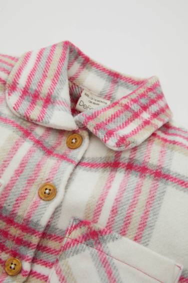 Baby Girl Plaid Patterned Flannel Long Sleeve Shirt